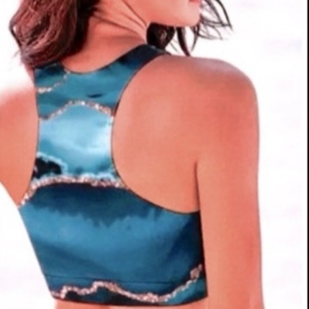 SWIMSUIT only 1 or 2 Pc aquamarine geode in XS S M L XL 2XL sea blue gold teal